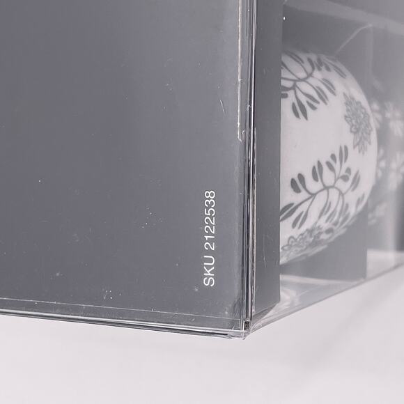 Pier 1 Imports AKINA Tea Pot Four Cup Set Porcelain Black White Pattern NEW - Picture 7 of 10